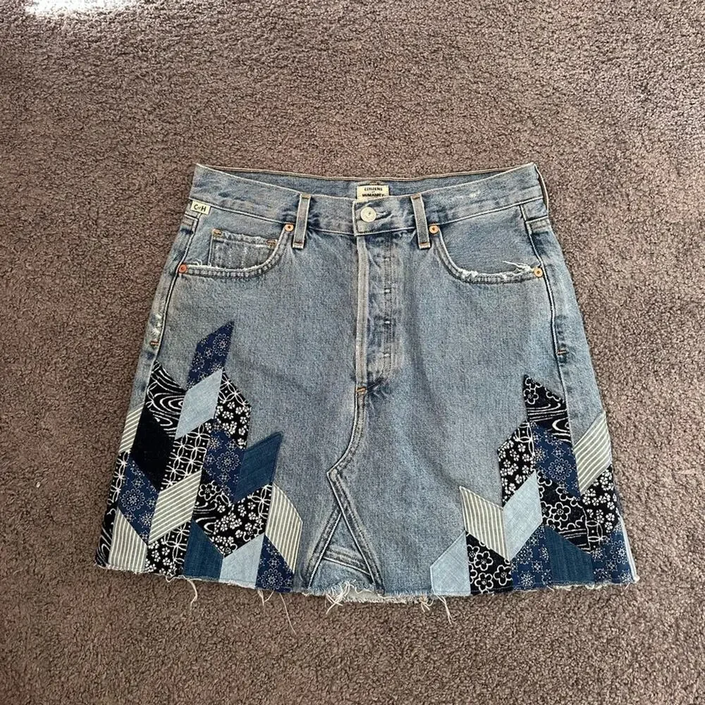 Citizens of Humanity Astrid Patchwork Mini Skirt